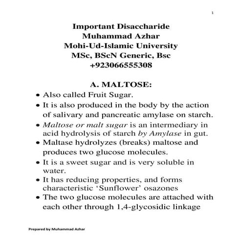 Important disaccharide