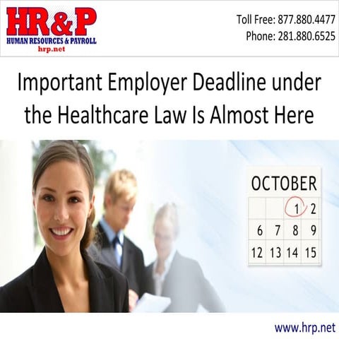 Important Employer Deadline under the Healthcare Law Is Almost Here