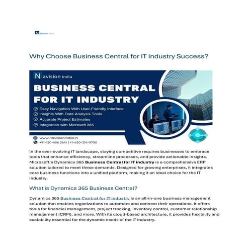 Business Central for IT Industry Success?