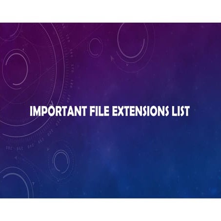 Important file extensions | PDF | Web Design and HTML | Internet