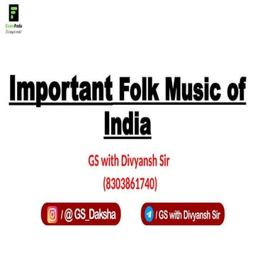 Important Folk Music Of India Pptx Classical Music Pptx
