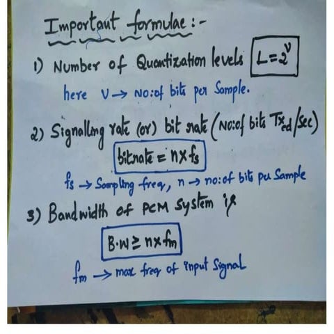 Important formulae and problems solving in pcm