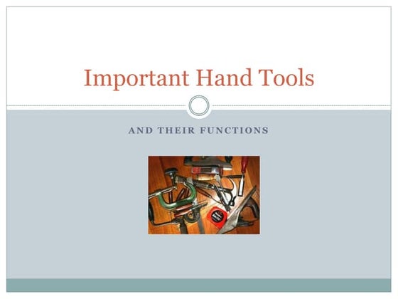 Basic Hand Tools for Carpentry Work | PPT