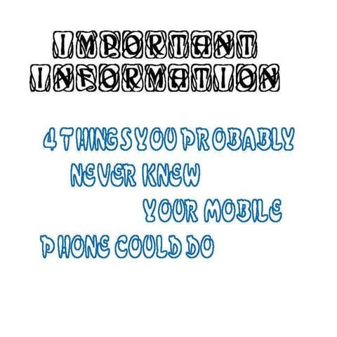 Important information