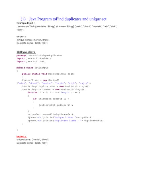 Important java programs(collection+file) | PDF