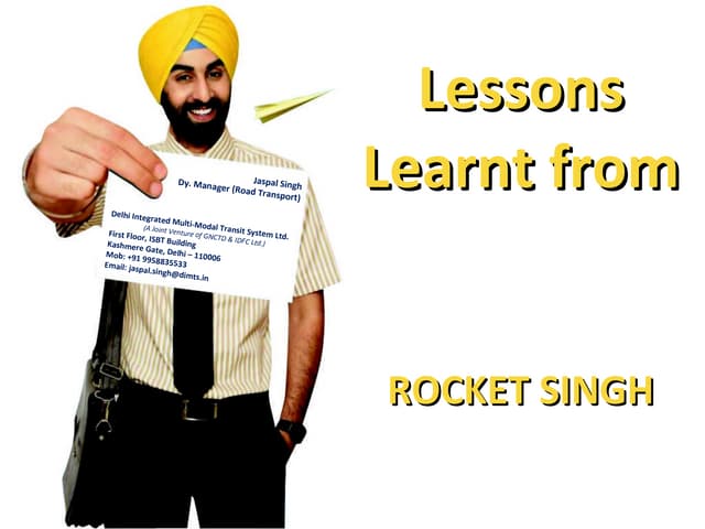 Important Lessons Learnt From Rocket Singh