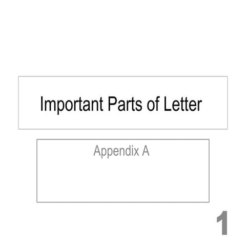Important parts of letter 2013