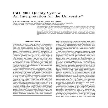 QUALITY ASSURANCE SYSTEM FOR HIGHER EDUCATION (UNIVERSITY)