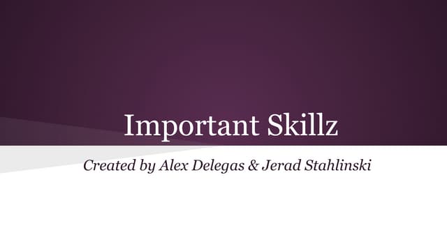UMass CRC - Important skills