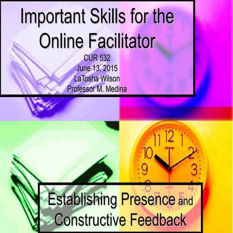Important skills for the online facilitator