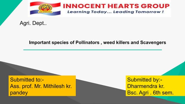 important  species of pollinatiors, weed killer and scavengers. ppt.pptx