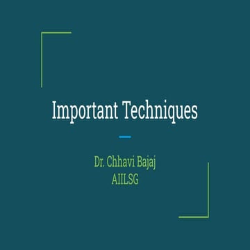 Important techniques