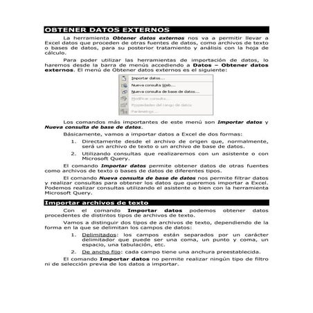 Importación y exportación de datos en excel | PPTX