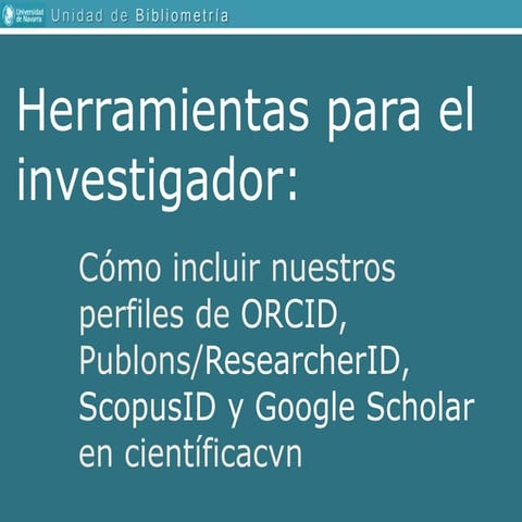 Importar ID de autor en cientificacvn