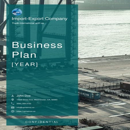 Import Export Business Plan Example | Upmetrics