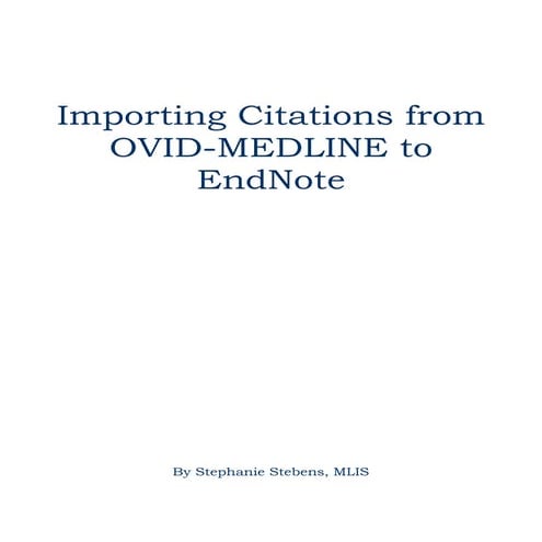 Importing citations from ovid
