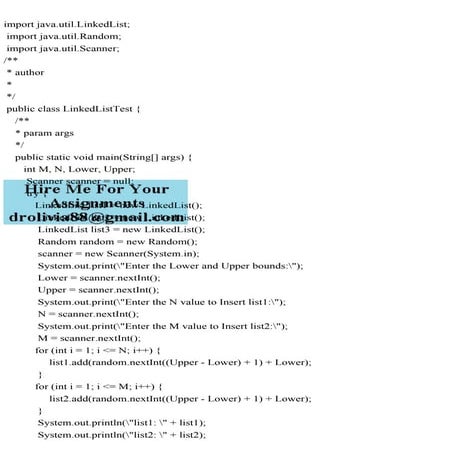 import java.util.LinkedList; import java.util.Random; import jav.pdf