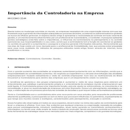 Definição Controladoria e Detalhamento da Função do Controller | PDF