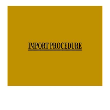 Import procedure