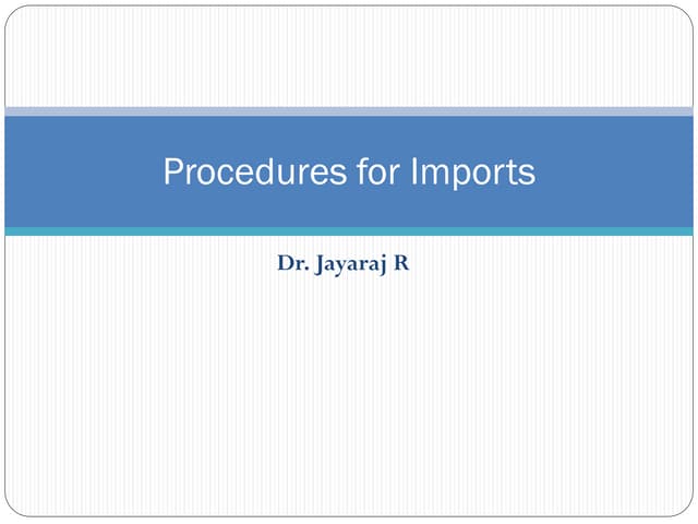 SEZ Inward Outward Procdures | PPTX