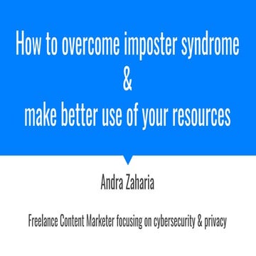 How to overcome imposter syndrome | Codette Celebration Day 2019