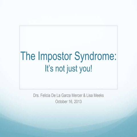 Impostor syndrome