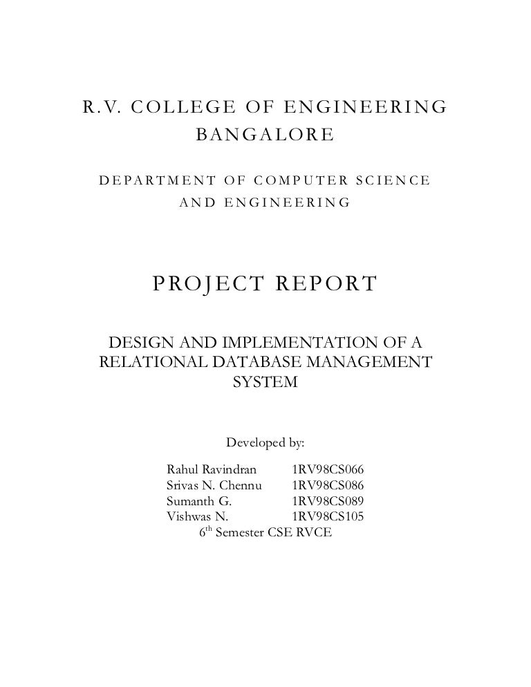 design of front page of project report