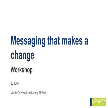 PPMA Seminar 2016 - Messaging that Makes a Change