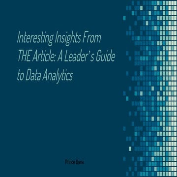 A Leader’s Guide to Data Analytics | PPT