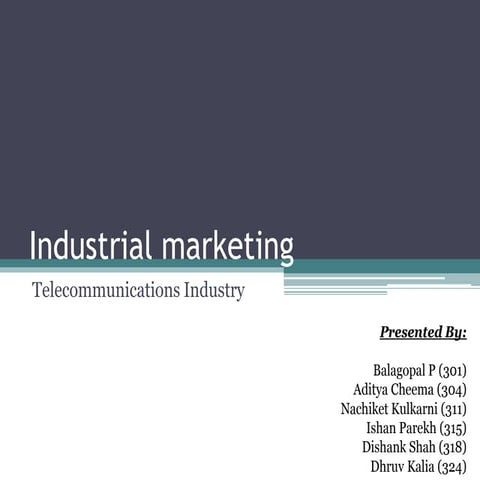 Industrial Marketing - Telecommunications / Telecom Sector