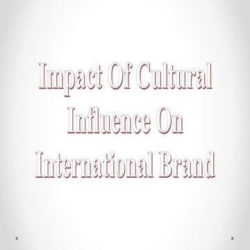 Impact of cultural influence on International Brand-Kellogs