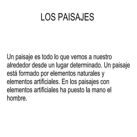 tipos de paisajes