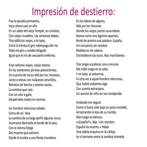 Impresión de destierro, las nubes