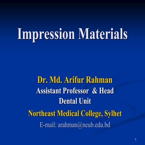 Impression Materials (Dental) 