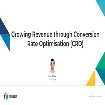 Growing revenue through conversion rate optimisation (CRO)