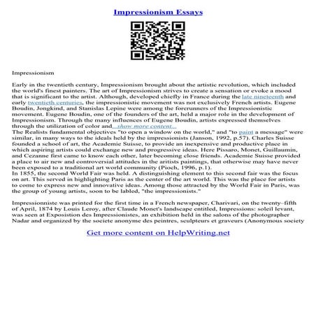 Impressionism Essay | PDF