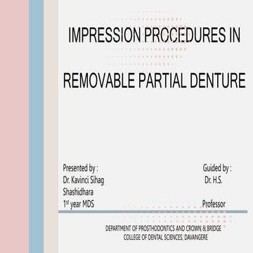 IMPRESSION MATERILS IN Removable partial denture in prosthodontics