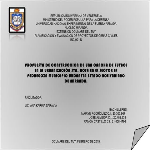PROPUESTA DE CONSTRUCCION DE UNA CANCHA DE FUTBOL