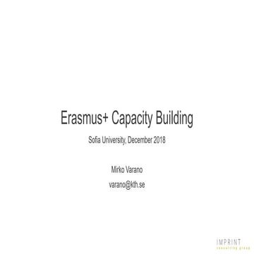 Erasmus+ Capacity Building