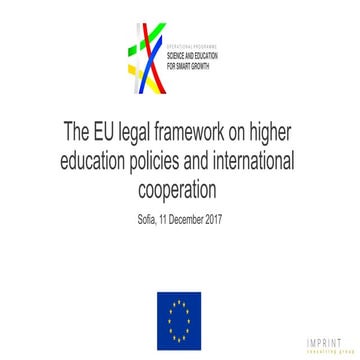 The EU Legal Framework on Higher Education Policies and International Coopera...
