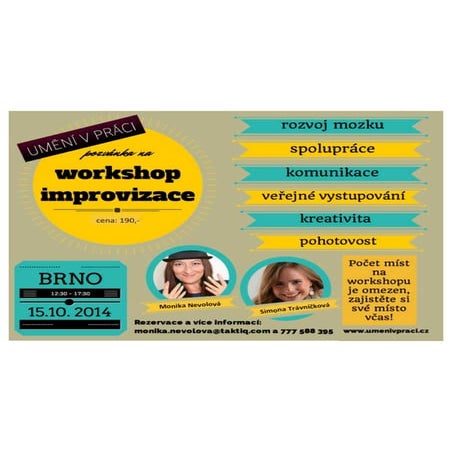 Workshop improvizace 15. 10. v Brně