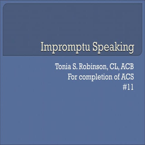 Impromptu speaking