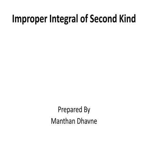 Improper integral of second kind