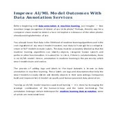 Improve AI/ML Model Outcomes With Data Annotation Services