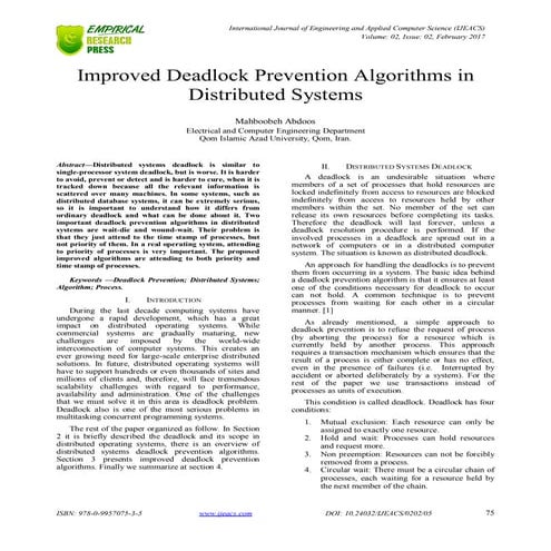 Improved Deadlock Prevention Algorithms in Distributed Systems