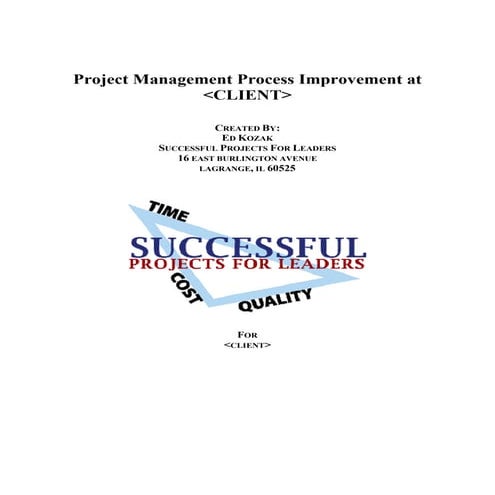 Improvement of Hospital Project Cost and Schedule Mgmt  Final Rpt