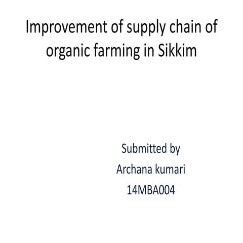 Improvement of supply chain of organic farming 