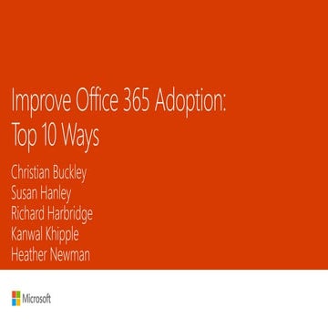 Improve Office 365 Adoption Top 10 ways #msignite