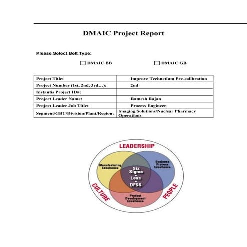 Improve Tech Pre Calibration Project Book