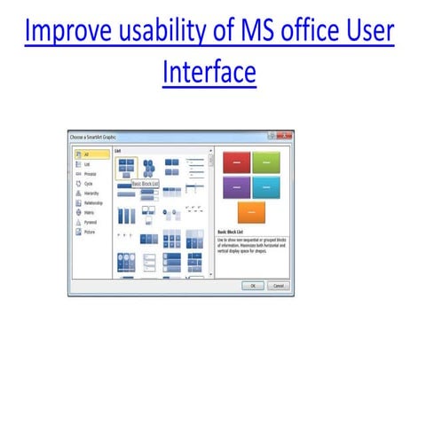 Improve usability of ms office user interface | PPTX | Computing ...